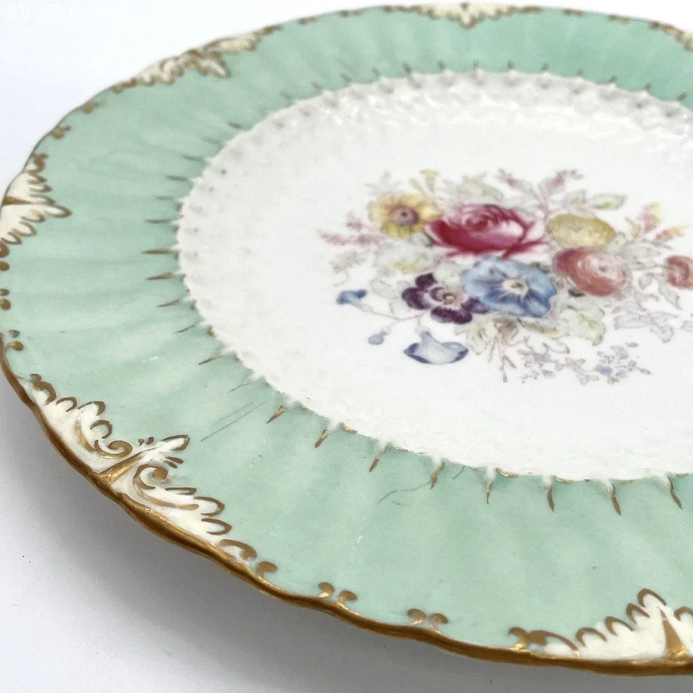 Royal Crown Derby Floral Luncheon Plate Set 4 Piece Porcelain 9